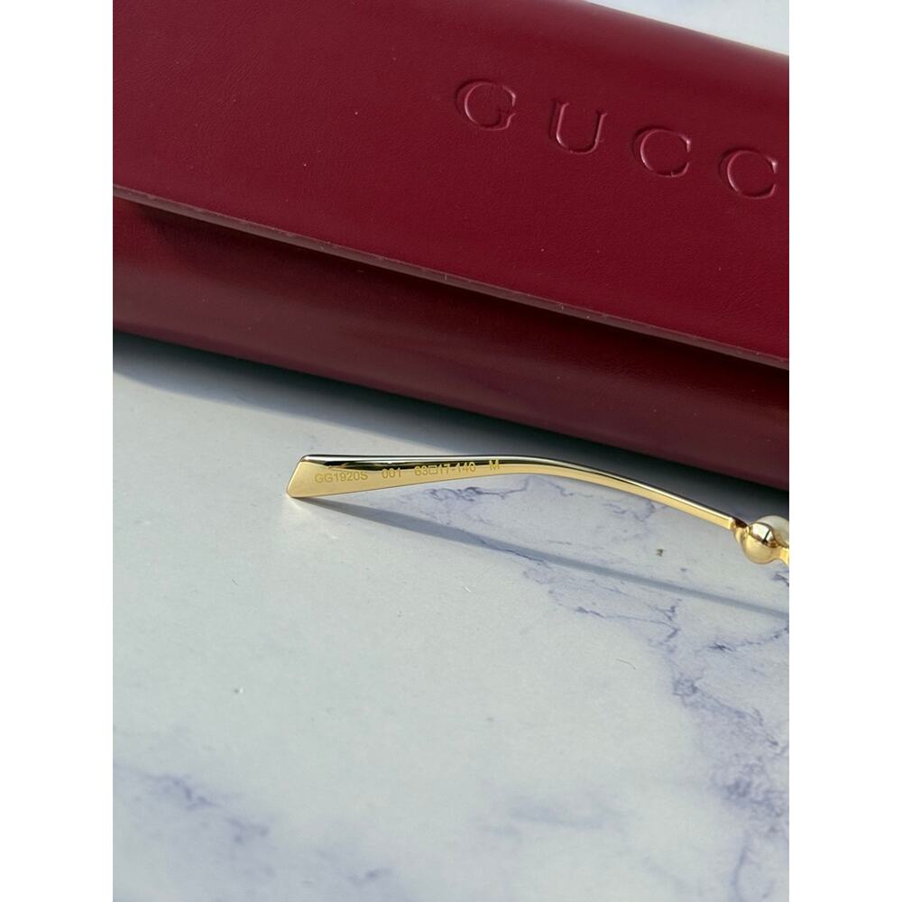 NEW Gucci GG1920S Gold Cat Eye Pearl Sunglasses - Picture 7 of 10